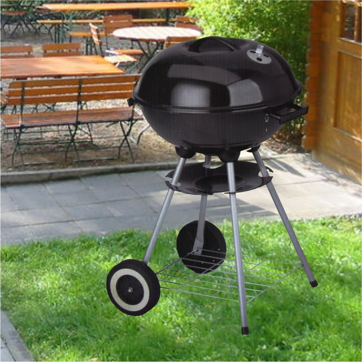 Kugelgrill Ulm Holzkohlegrill Grill fahrbar Luftregulierung 74 x 48,5 cm NEU OVP